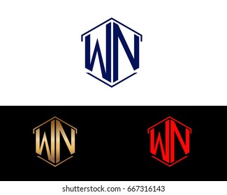 WN letters linked with hexagon shape logo
