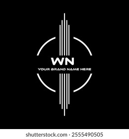 WN logo design, WN simple and modern logo. WN luxurious alphabet design