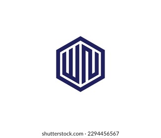 Plantilla vectorial de diseño de logotipo WN
