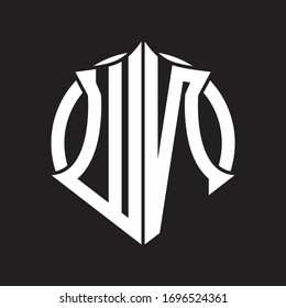 Monograma del logotipo WN con emblema y plantilla de diseño redondeado de círculo