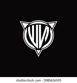 Monograma del logotipo WN aislado con forma de círculo y tres plantillas de diseño de flecha