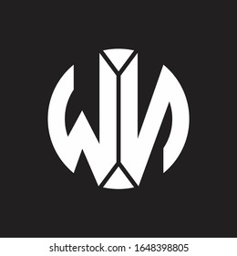 WN Logo monogram with piece circle ribbon style