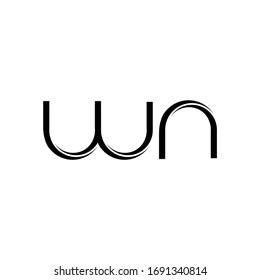 WN Logo monogram with slice rounded modern design template isolated on white background