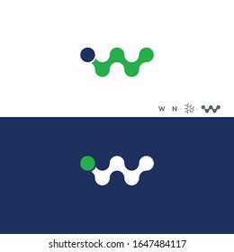 WN logo options molecule design nutrition sign science icon