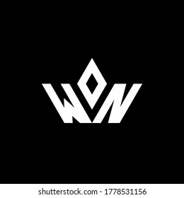 WN monogram logo with crown shape luxury style design template