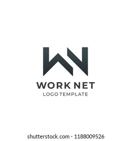 WN. Monogram of Two letters W N . Luxury, simple, minimal and elegant WN logo design. Vector illustration template.