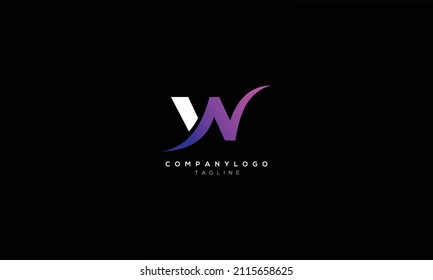 WN NW Abstract initial monogram letter alphabet logo design