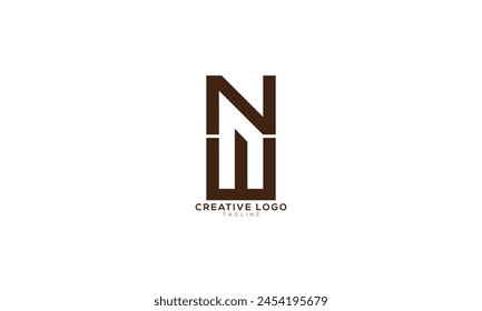 WN NW Abstract initial monogram letter alphabet logo design