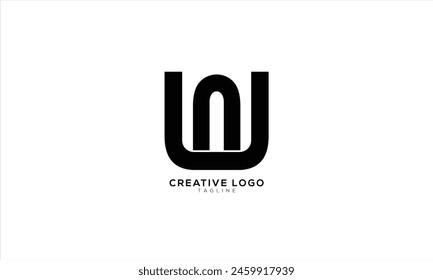 WN NW Abstractas inicial monograma letra alfabeto logo diseño