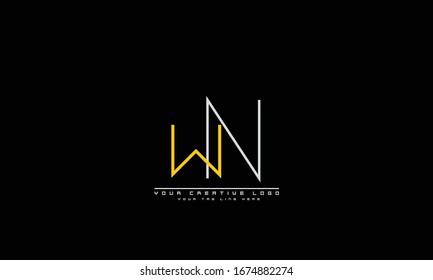 WN NW abstract vector logo monogram template