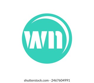 WN sport emblem or team logotype. Ball logo with a combination of Initial letter W and N for balls shop, sports company, training, club badge. Vector illustration.