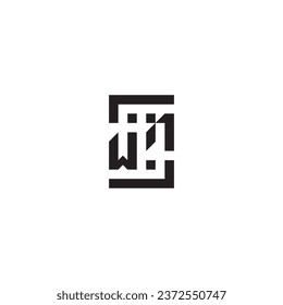 Das Retro-Logo des WN Square-Konzepts in hochwertigem professionellem Design, das gut auf allen Printmedien drucken kann