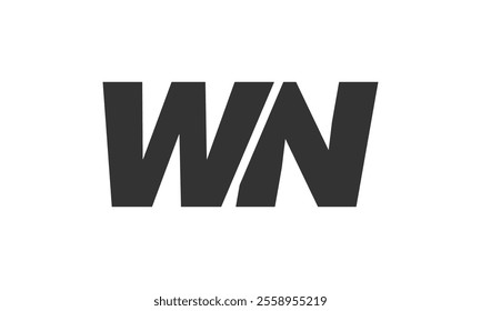 WN Techno Editable Font Logo For Corporate Branding. Bold, Futuristic Design With Unique Typographic Ideas. Minimal Custom Type And Dynamic Letter Variations For Promotion, Printing, And Book Titles