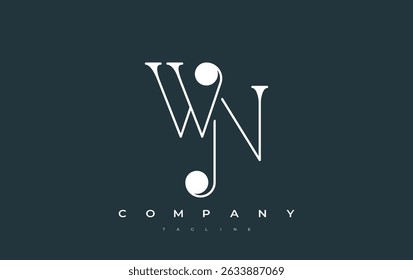 WN Typography Logo Design. Stylish monogram design depiction featuring the letters W and N combined in an artistic signature style, delivering a unique and creative visual representation.