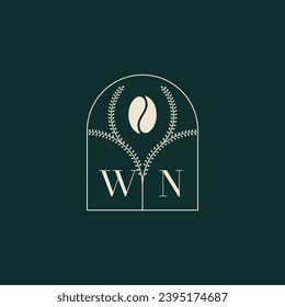 Diseño de logotipo único y sencillo combinado de letras y habas de café