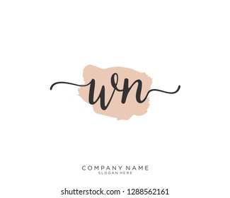 WN W N Initial handwriting logo template