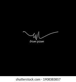 WN w n Escritura manual inicial moda creativa diseño elegante logo Firmar plantilla vector icono