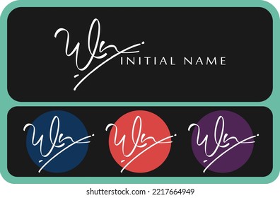 Wn W n initiale Handschrift Wn erste handschriftliche Signatur Logo Vorlage Vektorhandschrift Schrift für Entwürfe oder für Identität