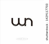 wn w n Initial Letter Split Lowercase Modern Monogram linked outline rounded logo