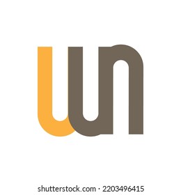 WN, W N letter icon logo flat vector