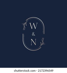 WN wedding initial logo letters in high quality professional design that will print well across any print media