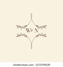 Letras iniciales del logo de la boda en un diseño profesional de alta calidad que se imprimirán bien en cualquier medio impreso