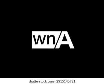 WNA Logo and Graphics design vector art, Icons isolated on black background