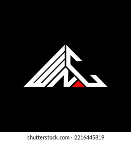 WNC letter logo creative design with vector graphic, WNC simple and modern logo in triangle shape.