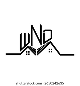 WND Real State logo design, WND logotipo simples e moderno. WND design de alfabeto luxuoso  