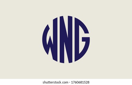 Plantilla de logotipo de marca vectorial de la letra monográfica del círculo de WNG