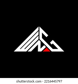 Logo de la carta WNG diseño creativo con gráfico vectorial, logotipo WNG simple y moderno en forma de triángulo.