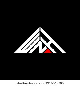 Diseño creativo del logotipo de la letra WNH con gráfico vectorial, logotipo WNH simple y moderno en forma triangular.
