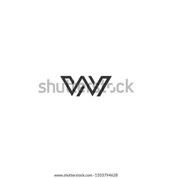 Wnnw W Logo Stock Vector (Royalty Free) 1103794628