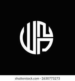 Logotipo WNP ícone WNP monograma WNP letra WNP minimalista Círculo plano Design de logotipo abstrato moderno exclusivo.
