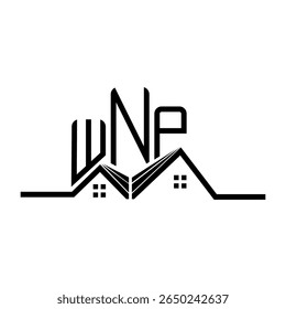 WNP Real State logo design, WNP logotipo simples e moderno. WNP design de alfabeto luxuoso  