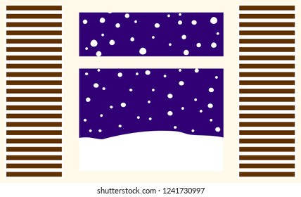 Wnter Snowfall Simple night window