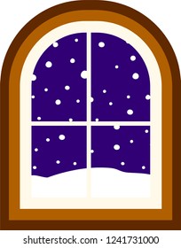 Wnter Snowfall Simple night window