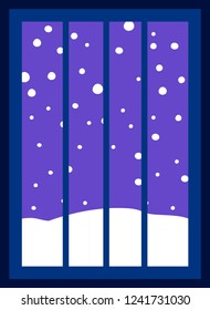 Wnter Snowfall Simple night window