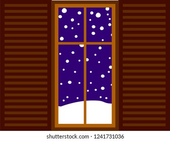 Wnter Snowfall Simple night window