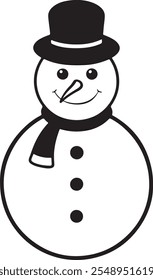 Wnter Snowman With White Background
