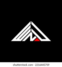WNU letter logo creative design with vector graphic, WNU simple and modern logo in triangle shape.