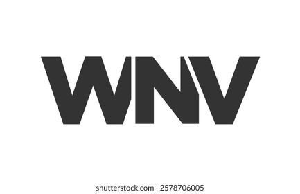 WNV logo design template with strong and modern bold text. Initial based vector logotype featuring simple and minimal typography. Trendy company identity ideal for businesses brand presence.