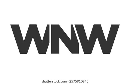 WNW logo design template with strong and modern bold text. Initial based vector logotype featuring simple and minimal typography. Trendy company identity ideal for businesses brand presence.