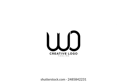 WO Abstractas inicial monograma letra alfabeto logo diseño