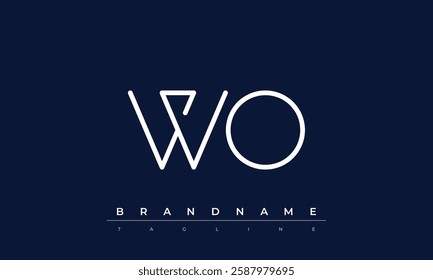 WO Abstract letter logo. This logo icon incorporate with abstract shape in the creative way