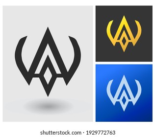 WO or AO logo letter initial shape