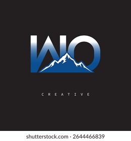 WO Creative Mountain Logo Bold Gradient Letter mark Branding Design for Business Outdoor Brands
