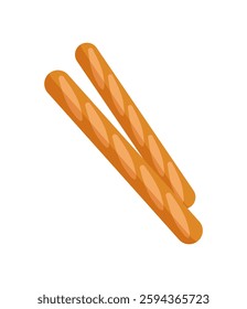 wo fresh, golden brown baguettes with a traditional French look.