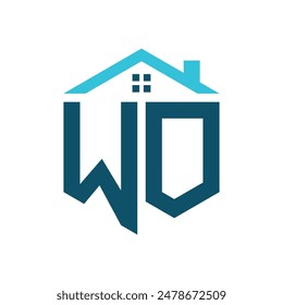 Plantilla de diseño de logotipo de WO House. Letra WO Logo para Bienes Raíces, Construcción o cualquier negocio relacionado con la casa