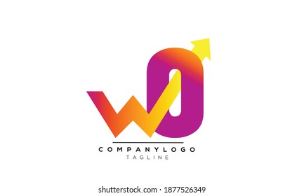 WO icon monogram letter text alphabet logo design
